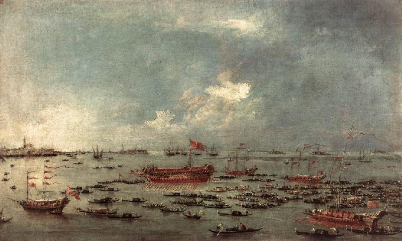 GUARDI, Francesco Outward Voyage of the Bucintoro to San Nicol del Lido dfg oil painting picture